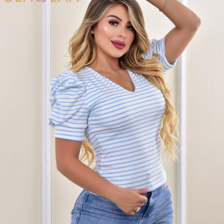 Blusa Rayas Azul